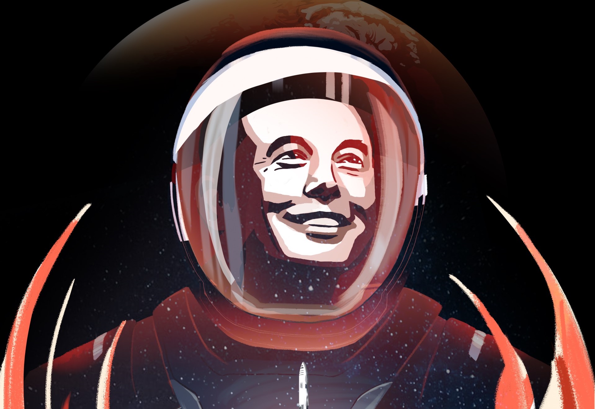 Elon Musk's Mars ambitions honored in Moon-landing anniversary animation