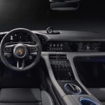 Porsche Taycan interior 5 touchscreens center armrest