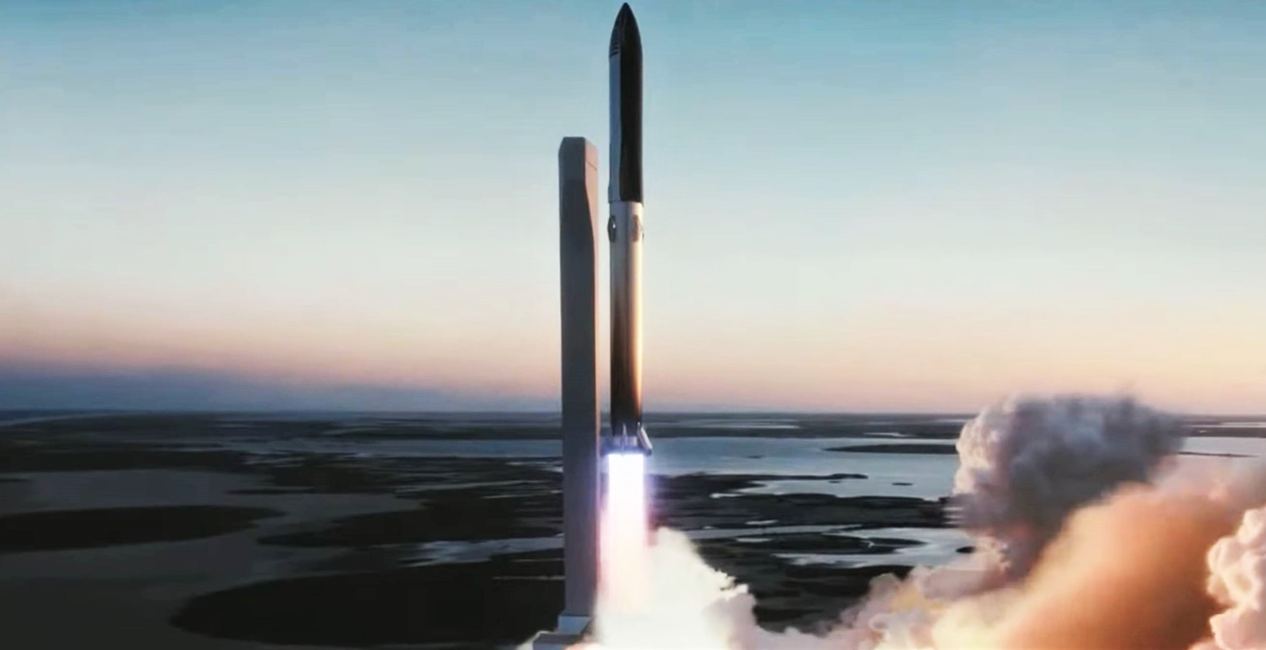 Starship Super Heavy Boca Chica launch (SpaceX) render 1 crop