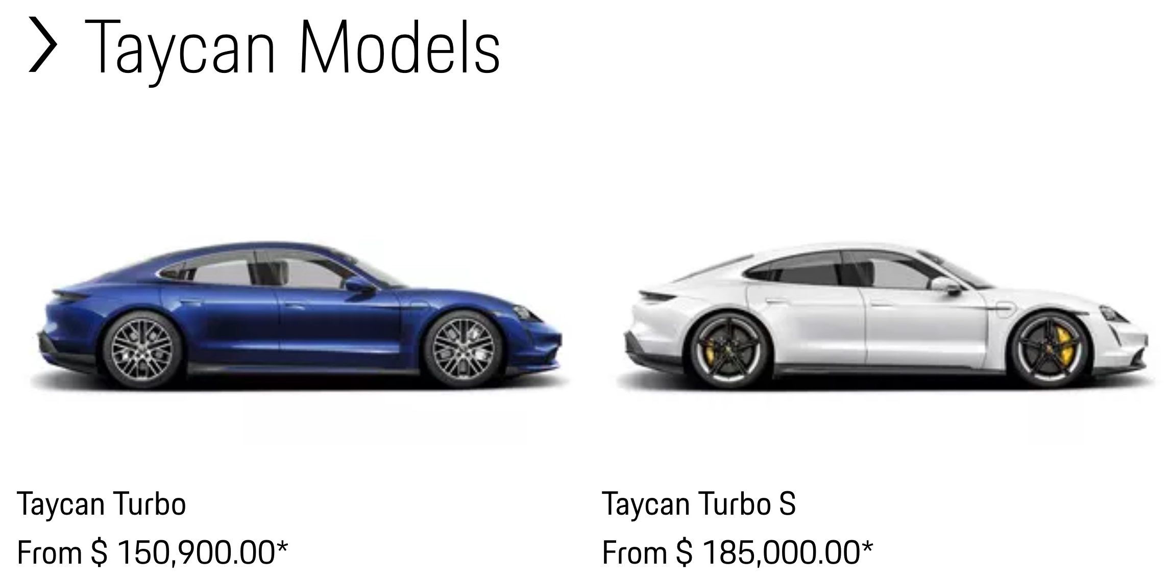 Porsche Taycan Turbo vs. Turbo S base pricing - TESLARATI