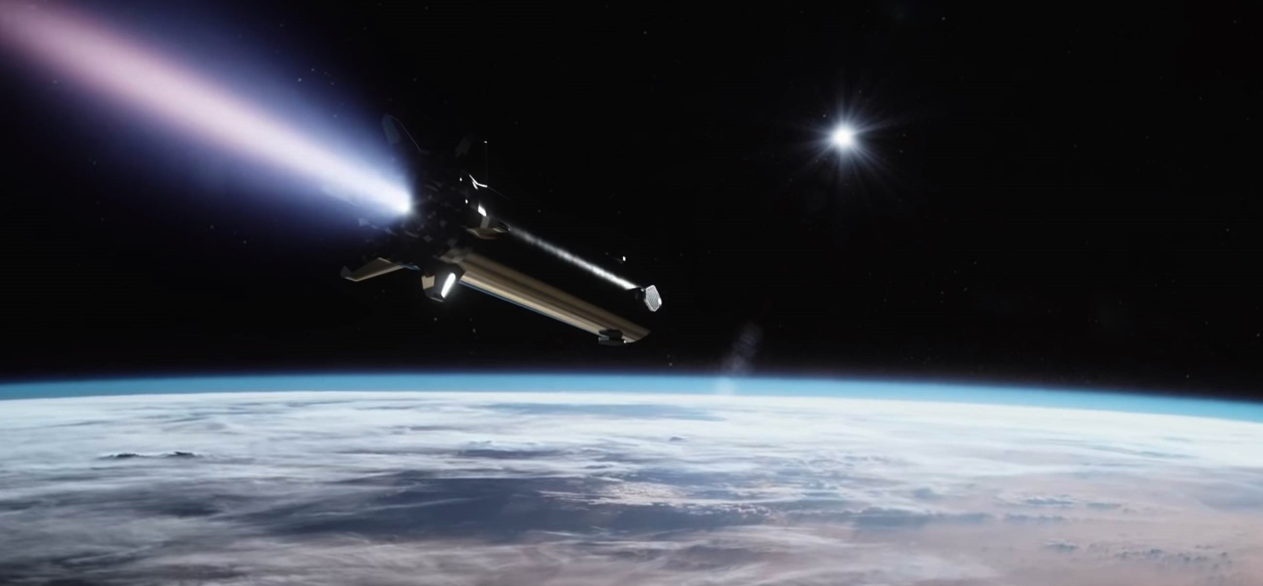 Starship Super Heavy 2019 (SpaceX) boostback 3 crop