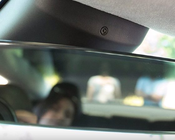 tesla cabin facing camera