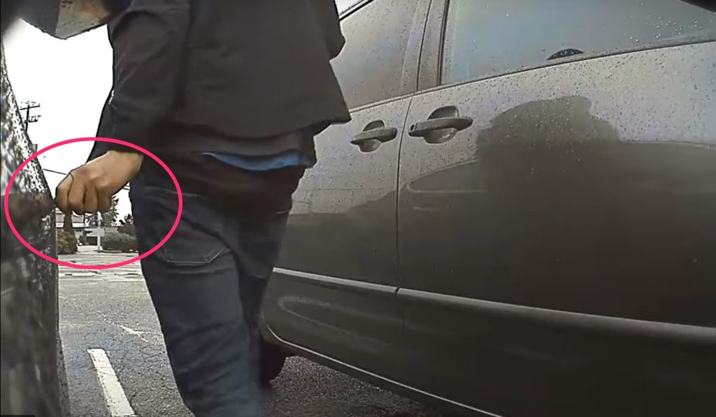 Tesla owner catches vandal on camera keying his Model 3 Tesla