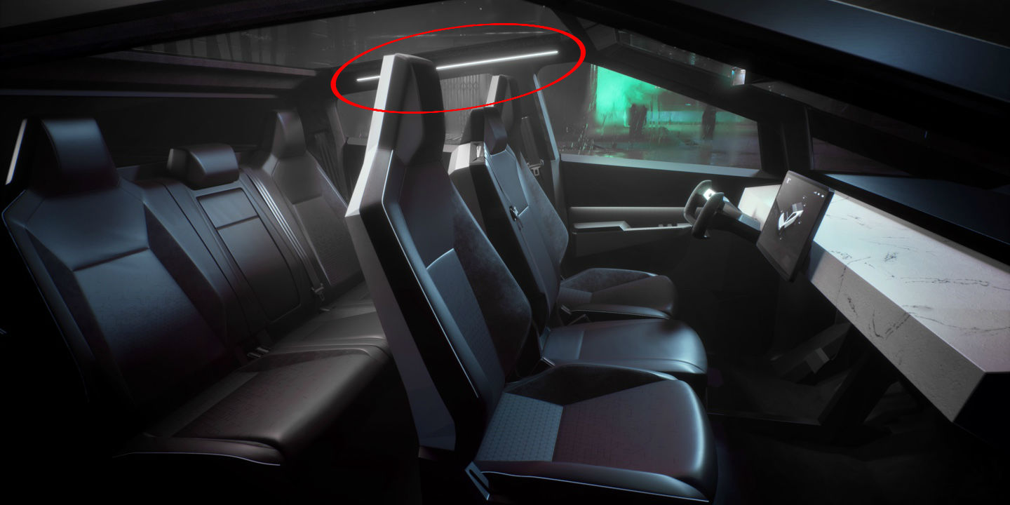 Cybertruck Website Tesla Interior Light Bar Teslarati