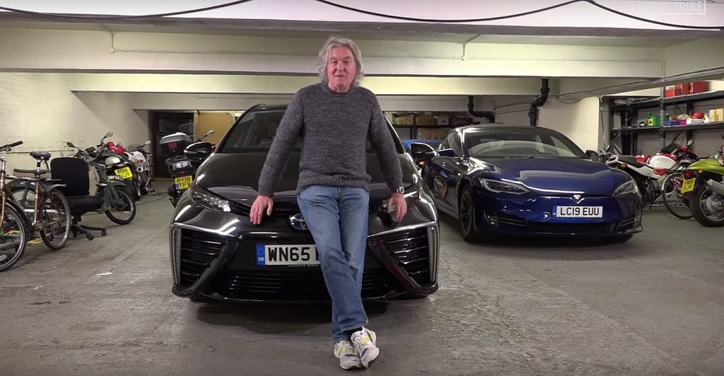 Visne ufravigelige George Bernard James May gears up to pit his new Tesla vs a Hydrogen Toyota Mirai