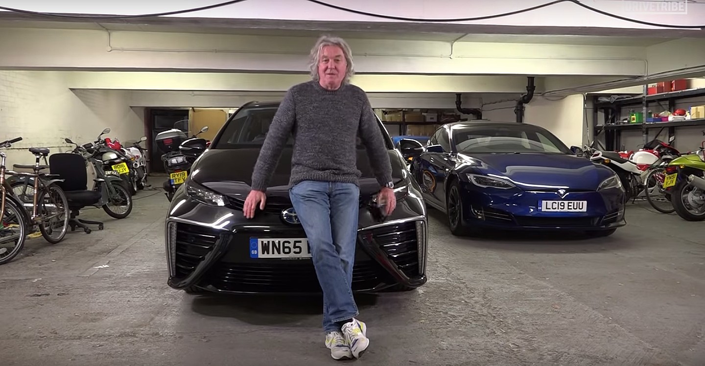 james may gears up to pit his new tesla vs a hydrogen toyota mirai