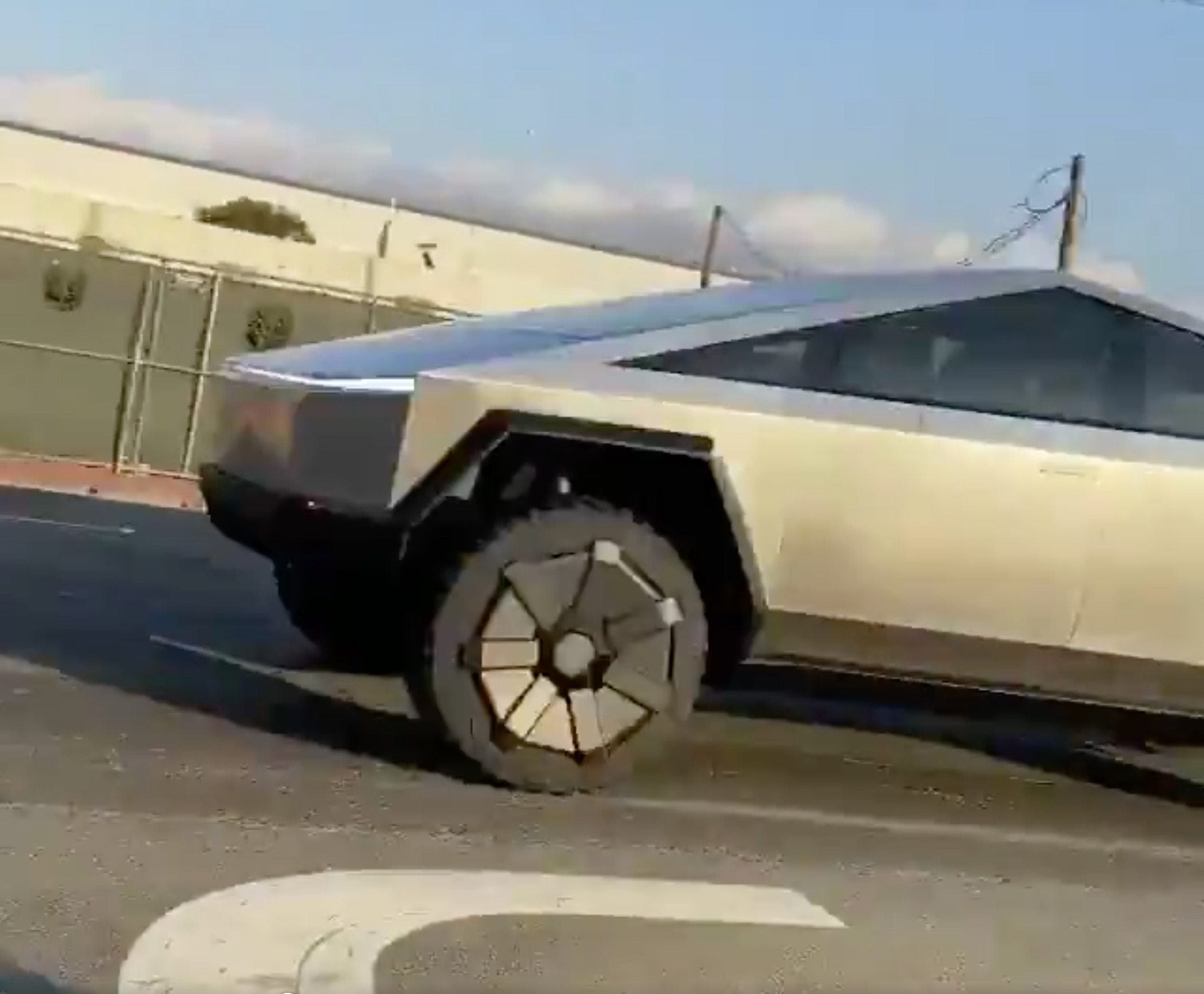 Tesla Cybertruck spotted zipping down a public street in broad daylight