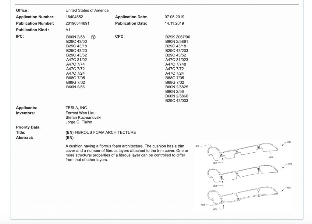 photo of Tesla patents ‘fibrous foam architecture’, hinting at new seating material and interior trim to come image