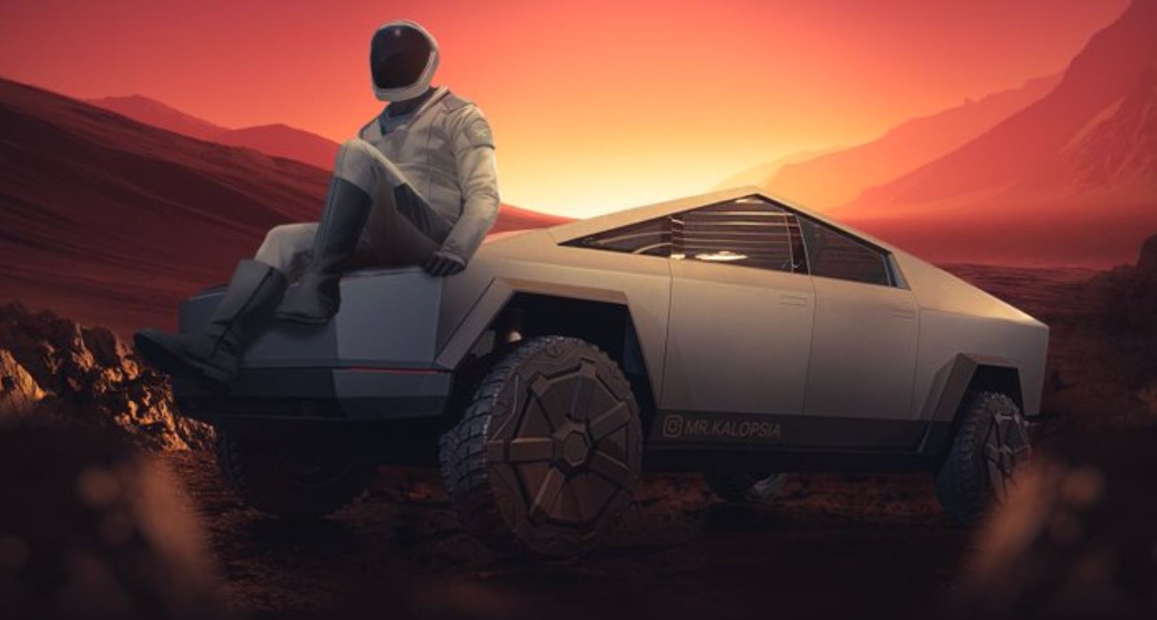 Tesla Cybertruck On Mars