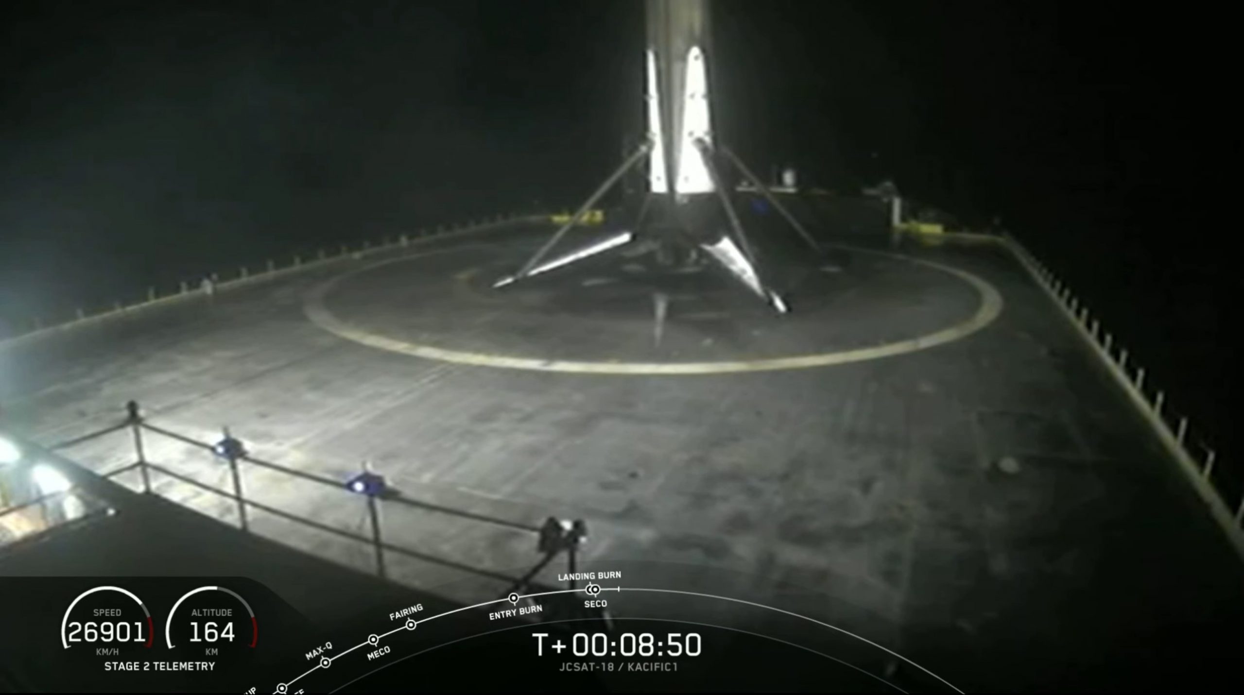 Kacific-1 Falcon 9 B1056 LC-40 121619 (SpaceX) landing OCISLY 1