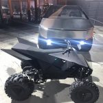 Tesla ATV and Cybertruck at Hawthorne Design Center, 2019 Tesla Holiday Party