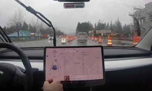 Tesla Autopilot construction zone lane