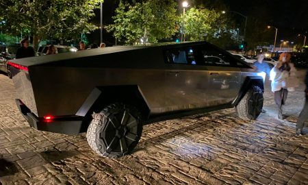 Tesla Cybertruck at Nobu restaurant in Malibu, California