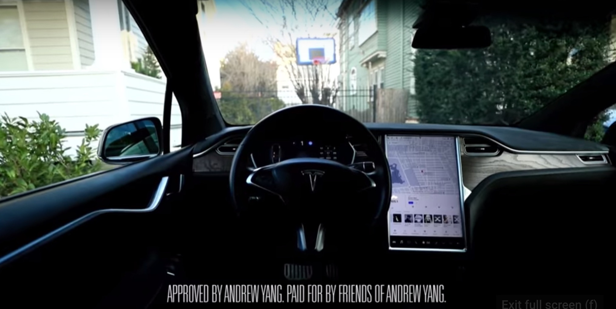 Tesla Model X in Andrew Yang ad campaign