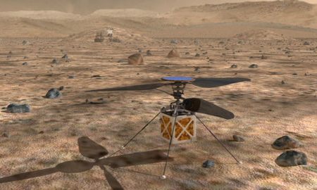 The Mars helicopter is an autonomous rotorcraft that will travel with the 2020 rover. Credit: NASA/JPL-Caltech