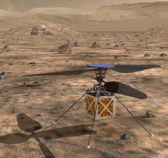 The Mars helicopter is an autonomous rotorcraft that will travel with the 2020 rover. Credit: NASA/JPL-Caltech