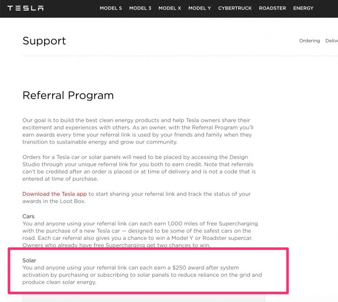 Tesla solar on sale panel referral program