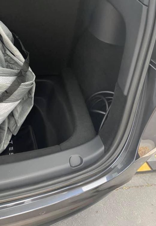 Tesla Model Y extra storage under main trunk