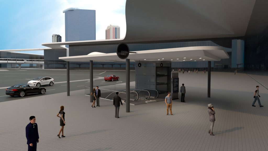 Elon Musk shows off Boring Company's Las Vegas loop station in rendering -  CNET