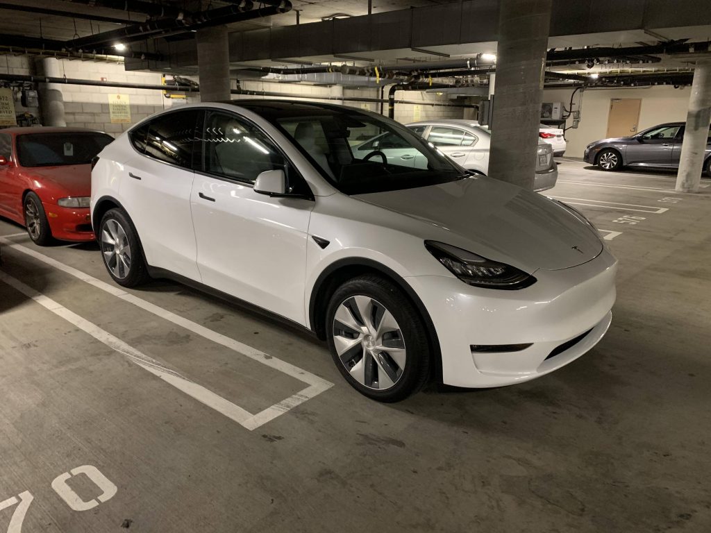Tesla Model Y with white seats spotted in the wild for the first time