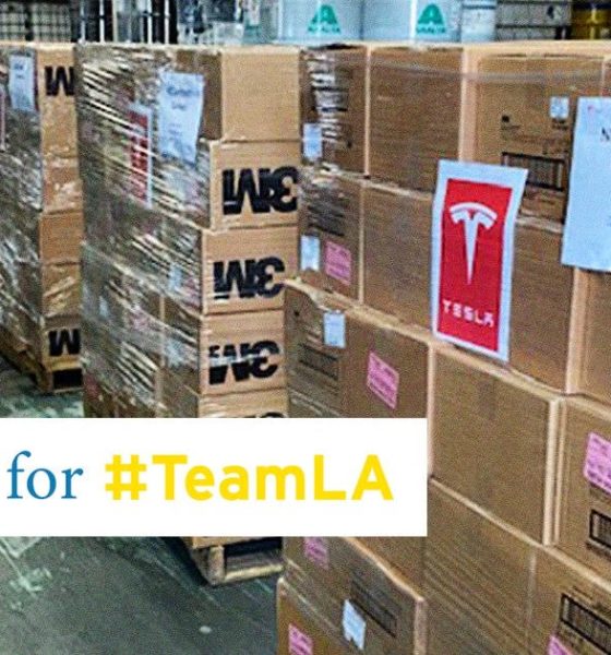 Tesla donates supply of 3M masks to medical facilities to help staff protect themselves against the coronavirus. Credit: UCLA