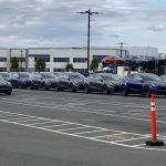 Tesla Model Y at Fremont factory parking lot