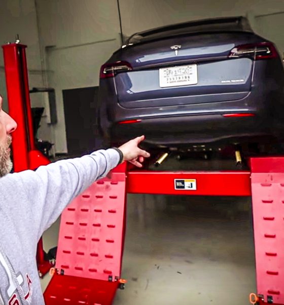Tesla Model Y Performance on a car lift