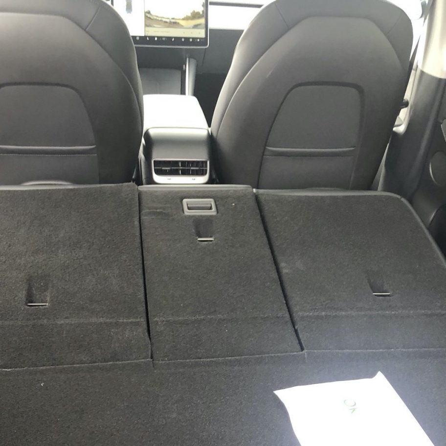 Tesla Model Y rear door emergency release