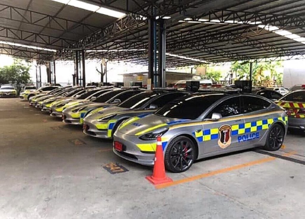 Tesla Model 3 joins Thailand National Police as new electric fleet cars
