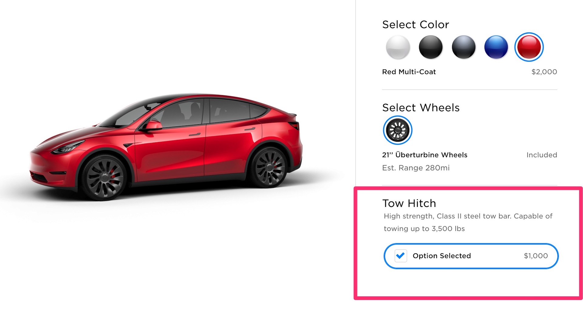 Tesla Model Y Tow Hitch Option