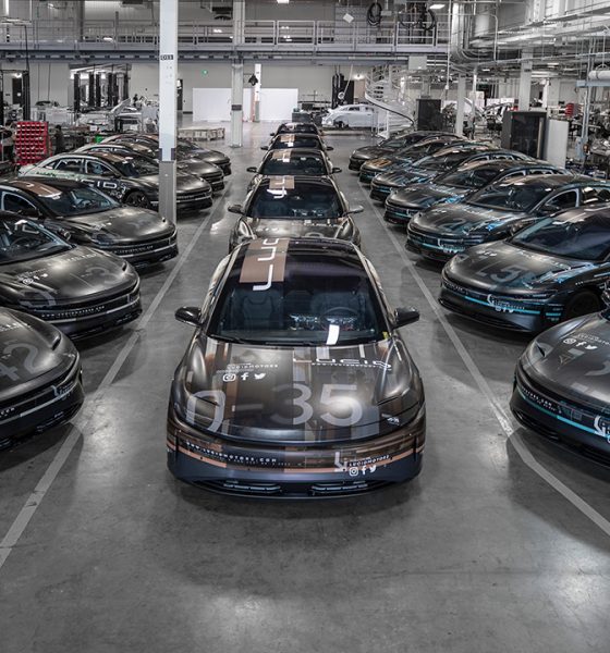 Lucid Air prototypes sit in the company's Headquarters in Silicon Valley. (Credit: Lucid Motors)