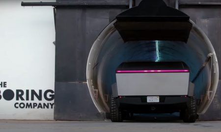 Tesla Cybertruck goes inside The Boring Company Tunnel