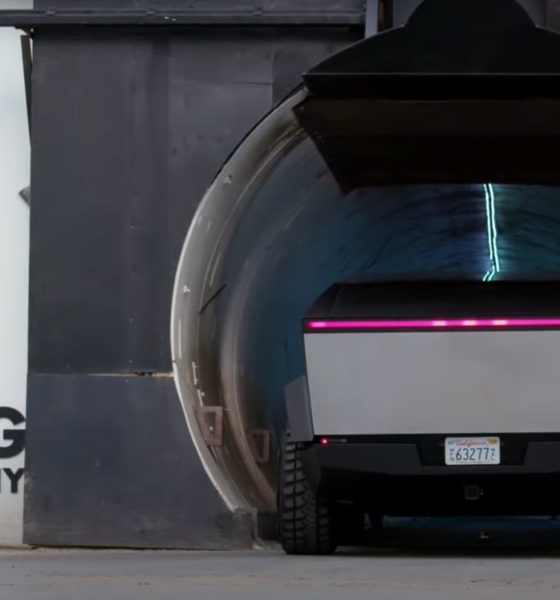 Tesla Cybertruck goes inside The Boring Company Tunnel