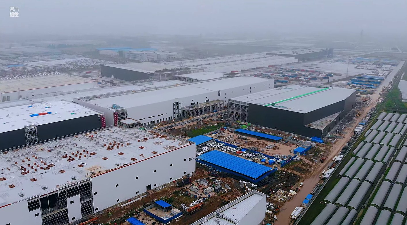 photo of Tesla ramps installation of Model Y production equipment in Giga Shanghai image