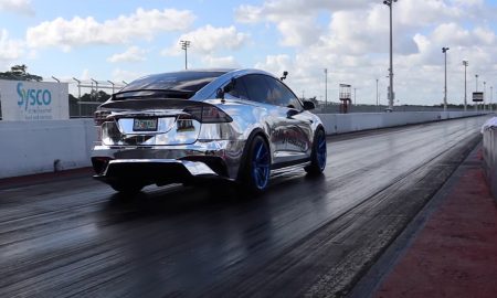 Tesla Model X sets 1/4 mile record (Credit: Drag Times via YouTube)