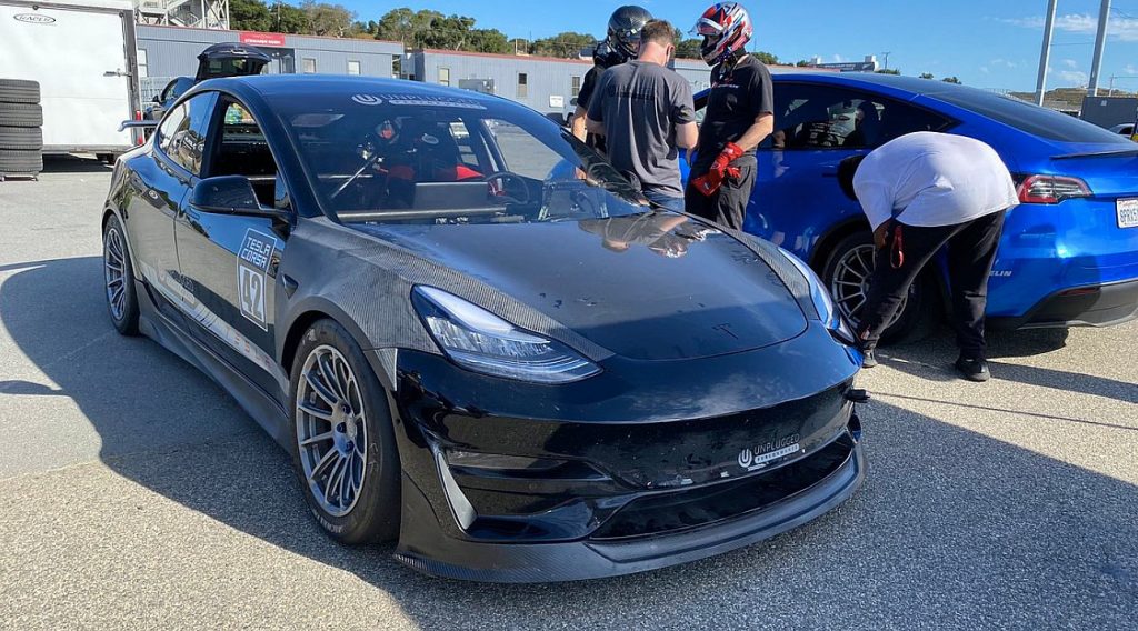 tesla model 3 driven by the father of track mode breaks plaid model s lap record