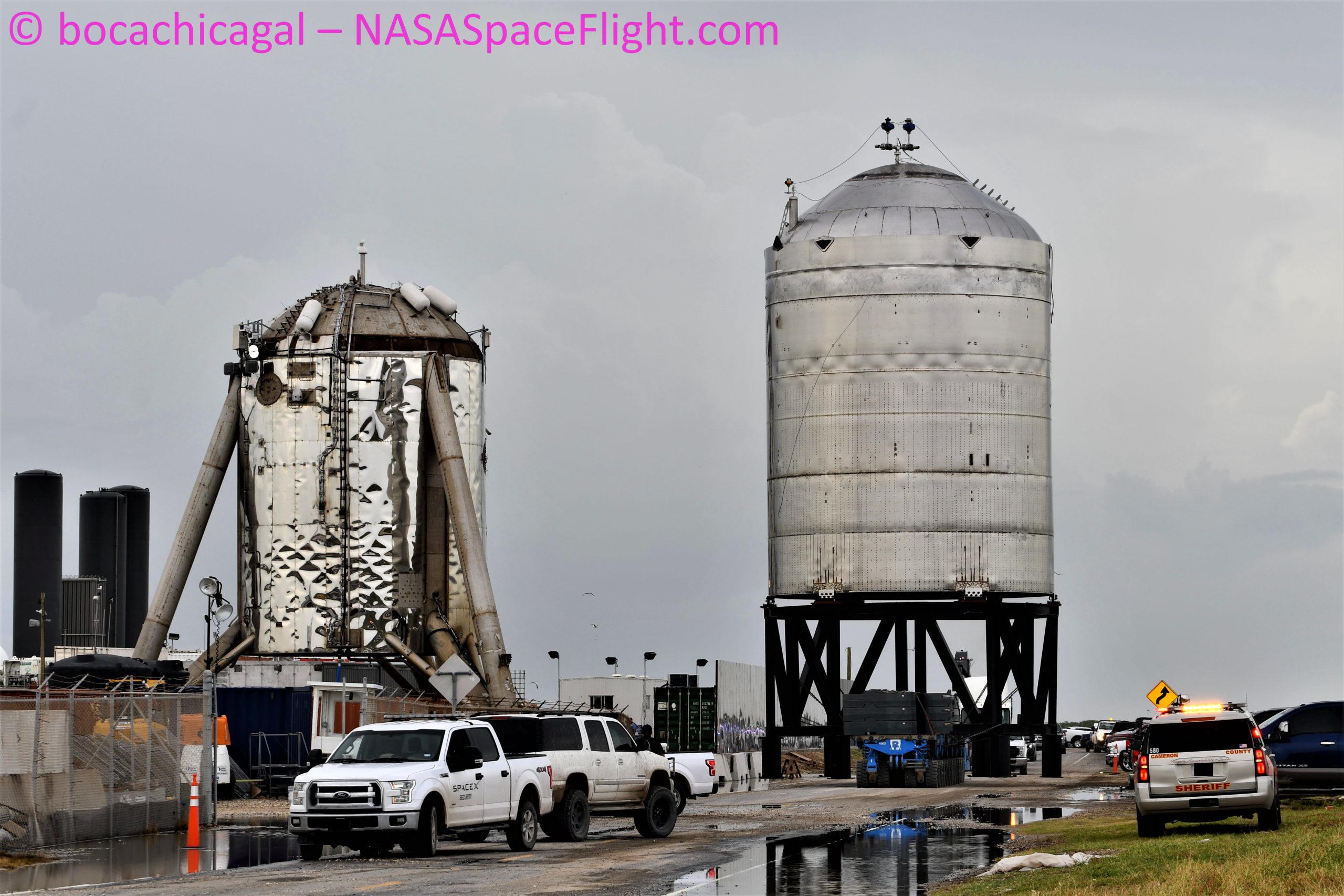 Starship Boca Chica 090720 (NASASpaceflight – bocachicagal) SN7.1 pad arrival 6