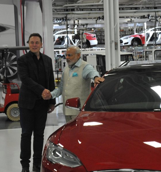 Tesla CEO Elon Musk with India Prime Minister Narendra Modi
