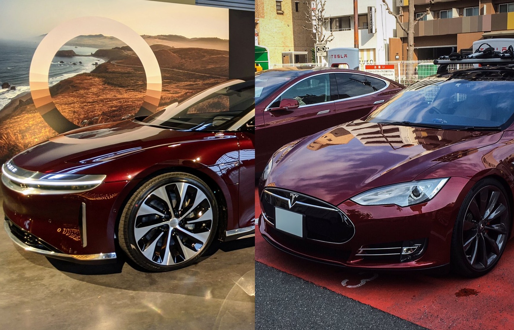 Lucid Air’s 'Zenith Red' paint is rocking a stunning Tesla 'Signature