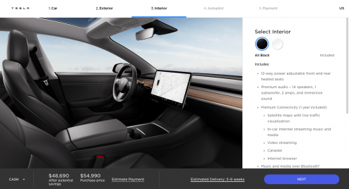 View Tesla Model 3 Interior Refresh Background