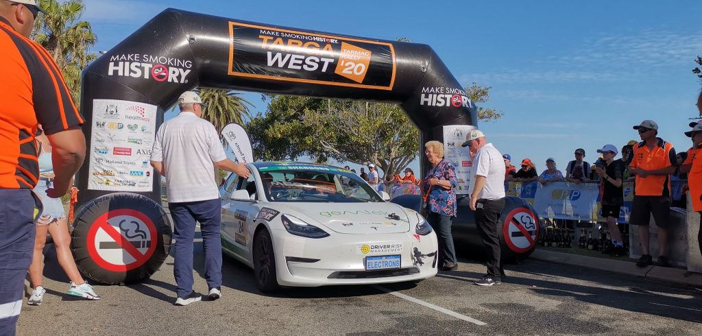photo of Tesla Model 3 soundly beats fossil fuel-powered rivals in Targa West Rally image