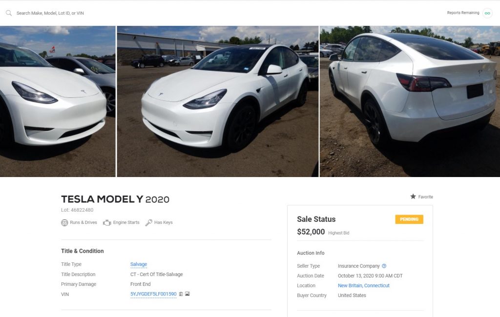 Tesla Model Y demand is so high that even salvage title units are