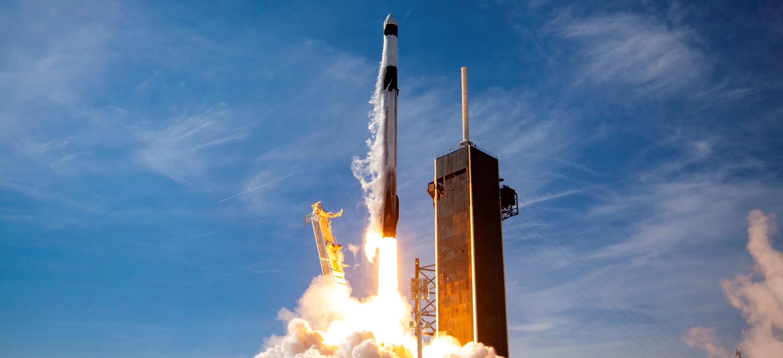 CRS-21 Cargo Dragon 2 Falcon 9 B1058 120620 launch (SpaceX) 2 crop (c)