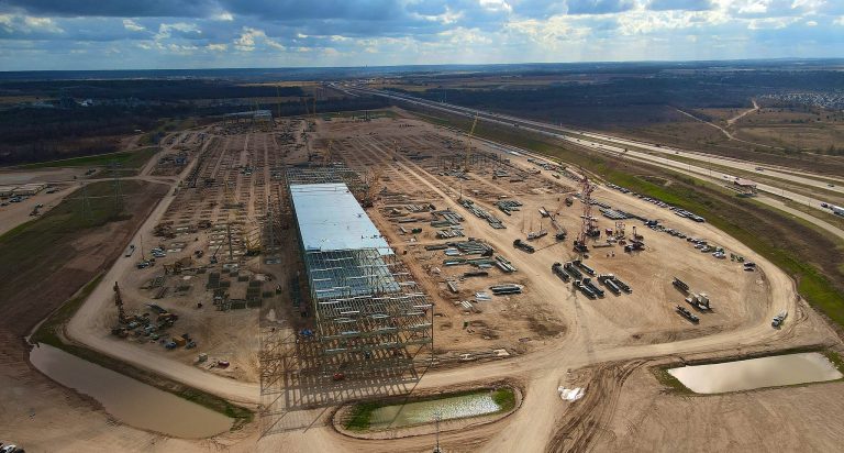 Aerial view of the Tesla Gigafactory in Texas