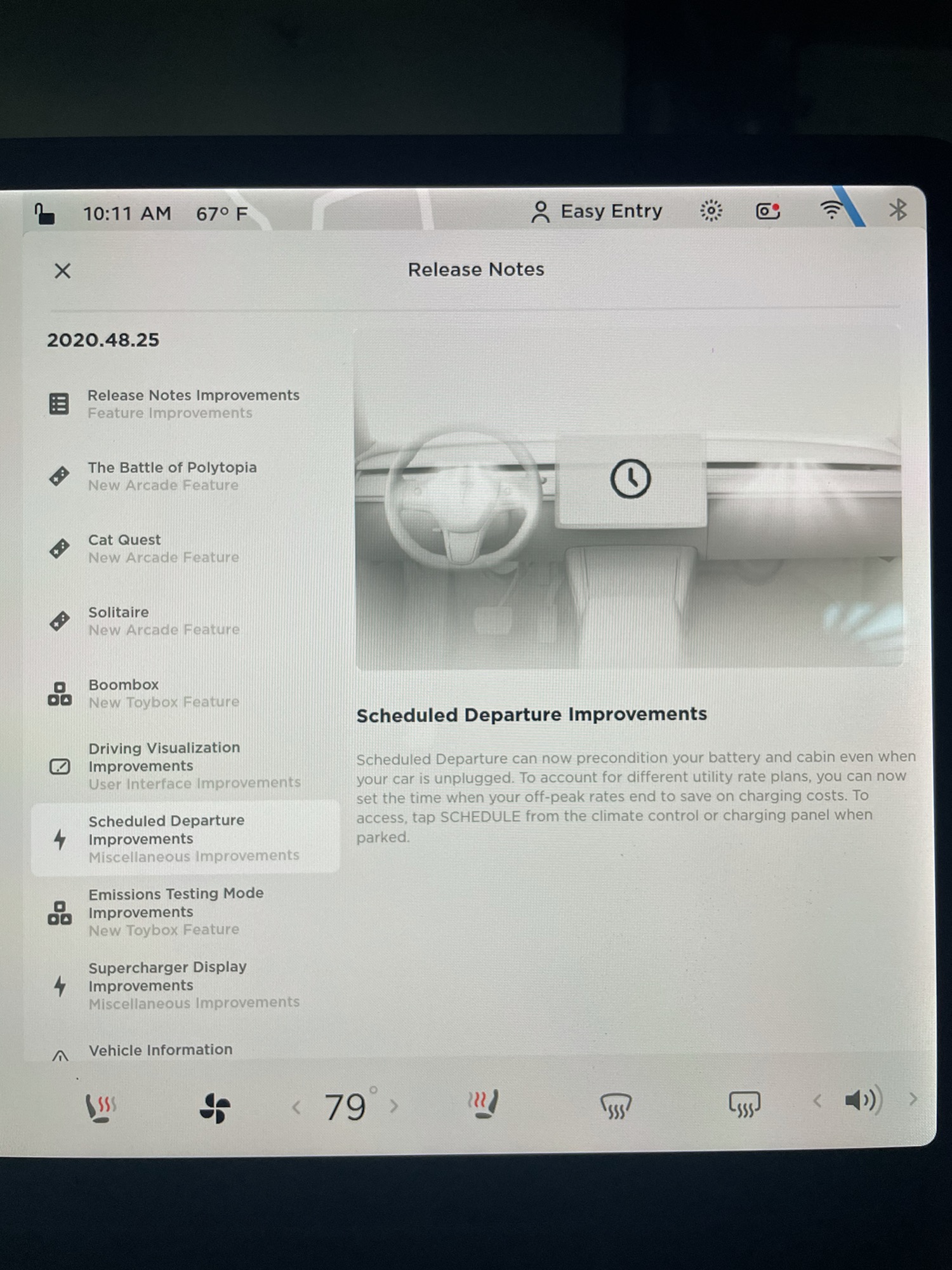 2020 Tesla Holiday Update – Scheduled Departure (Credit: Reddit/JCannonTech)