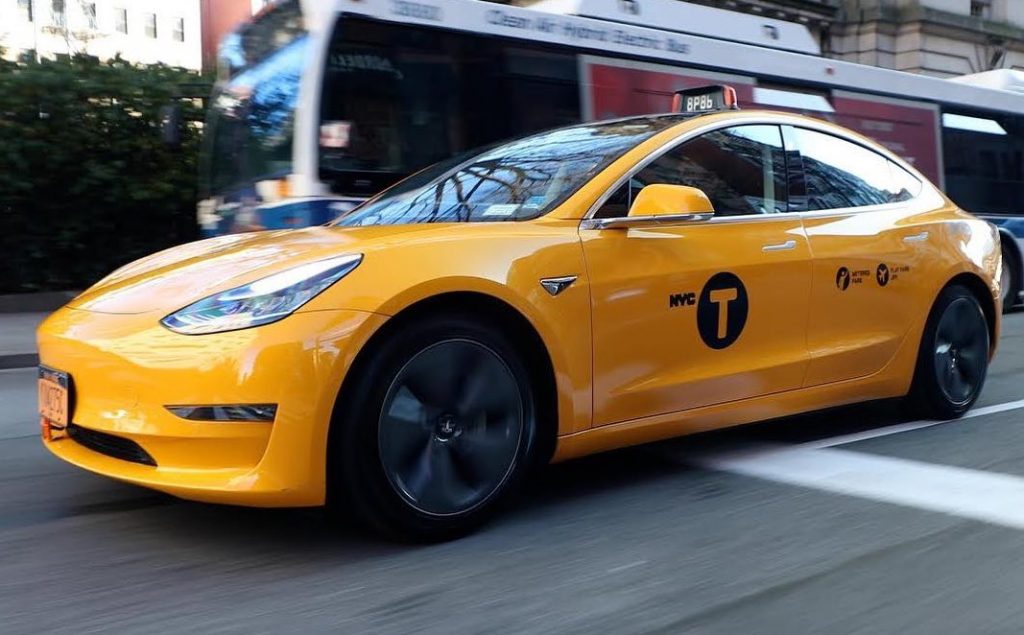 tesla model 3 ny taxi first ride video