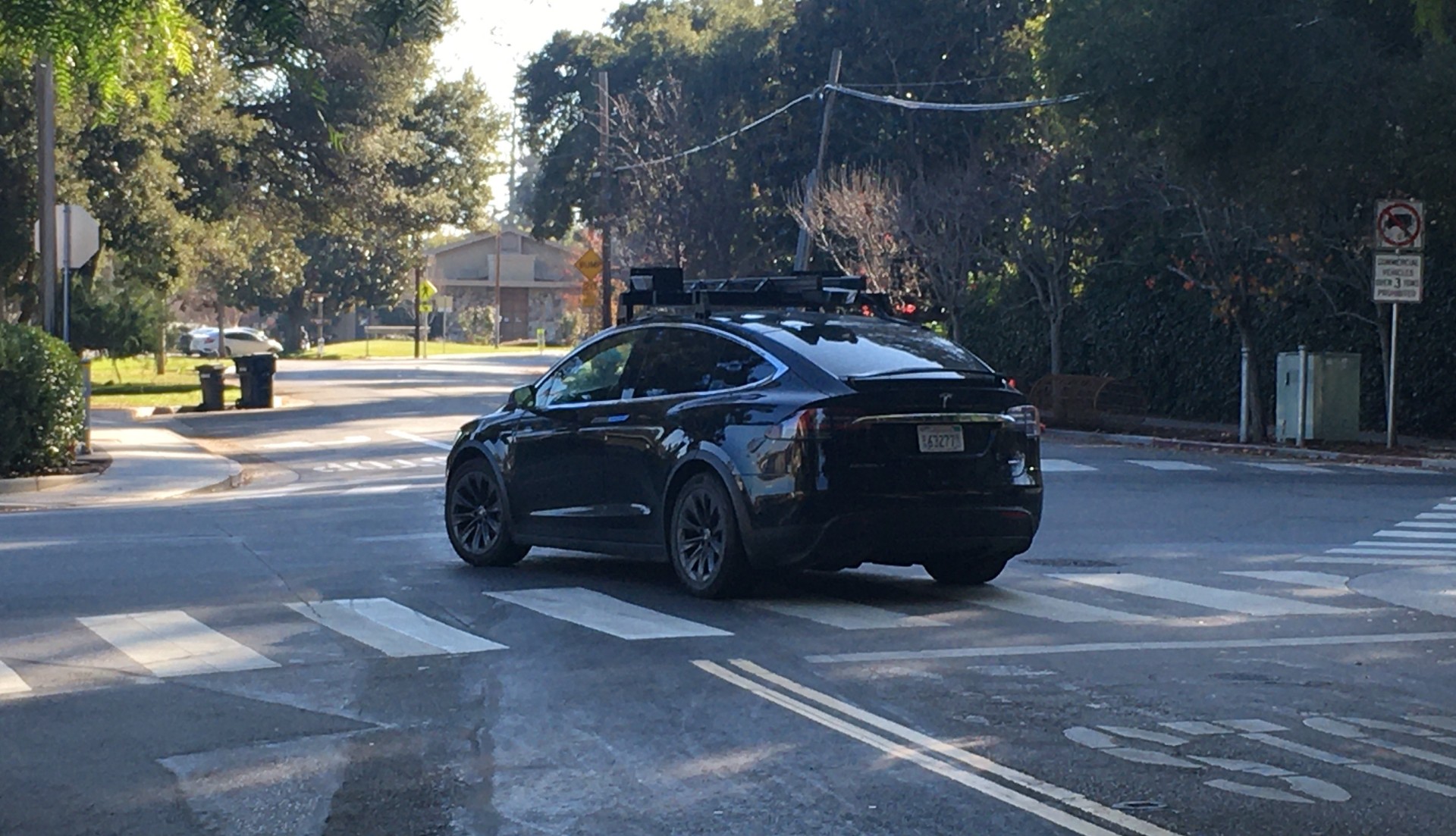 Tesla Model X equipped with LiDAR sensors in the wild