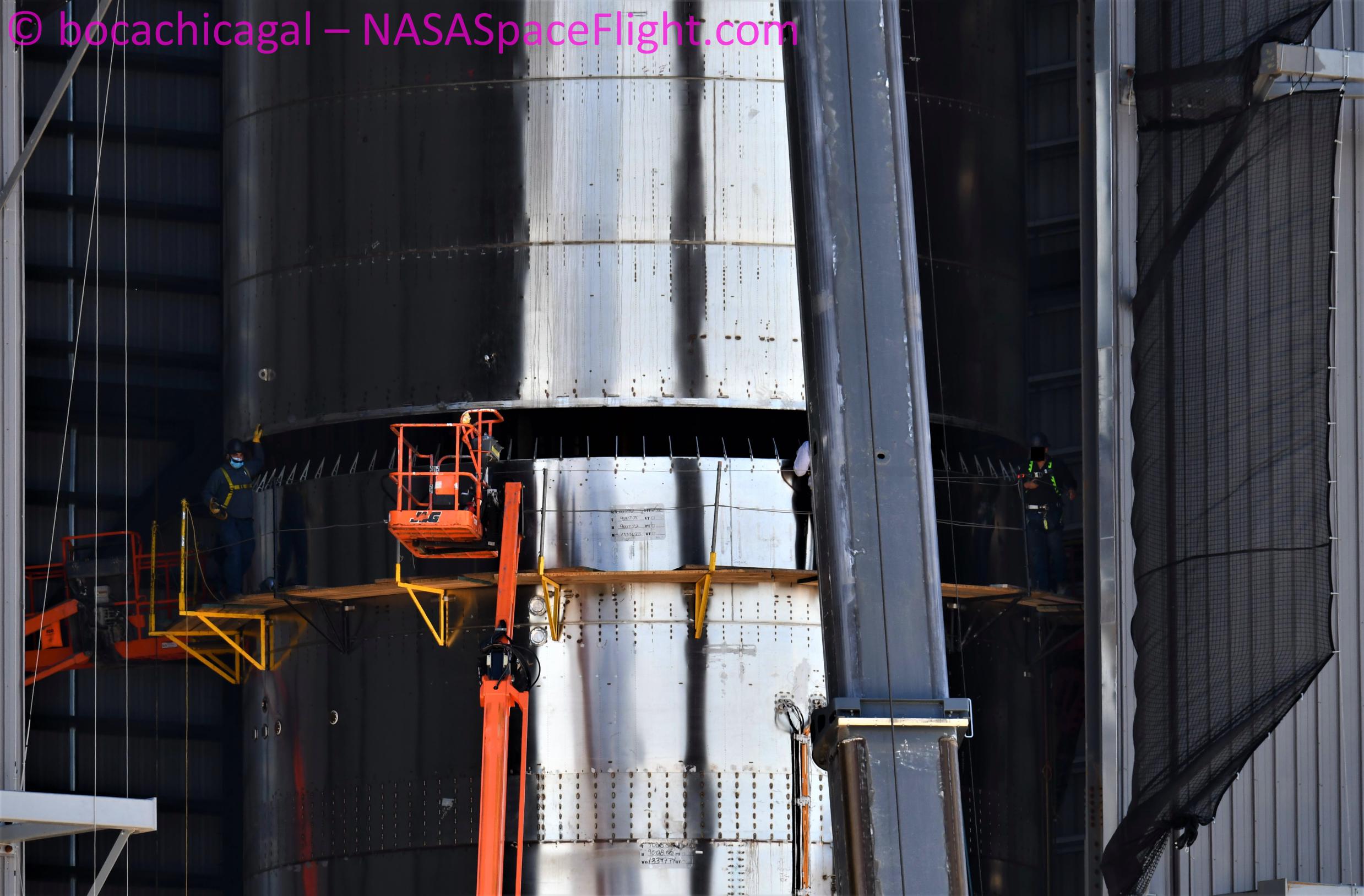 Starship Boca Chica 010221 (NASASpaceflight – bocachicagal) SN10 nose install 7 (c)