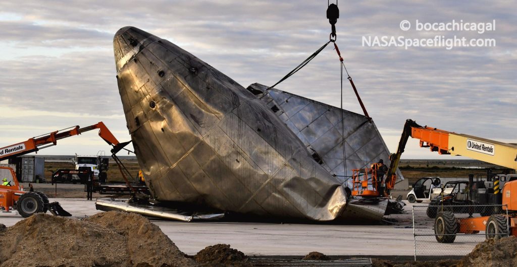 SpaceX removes the wreckage from the SN8 spacecraft, clears the landing zone for the next launch