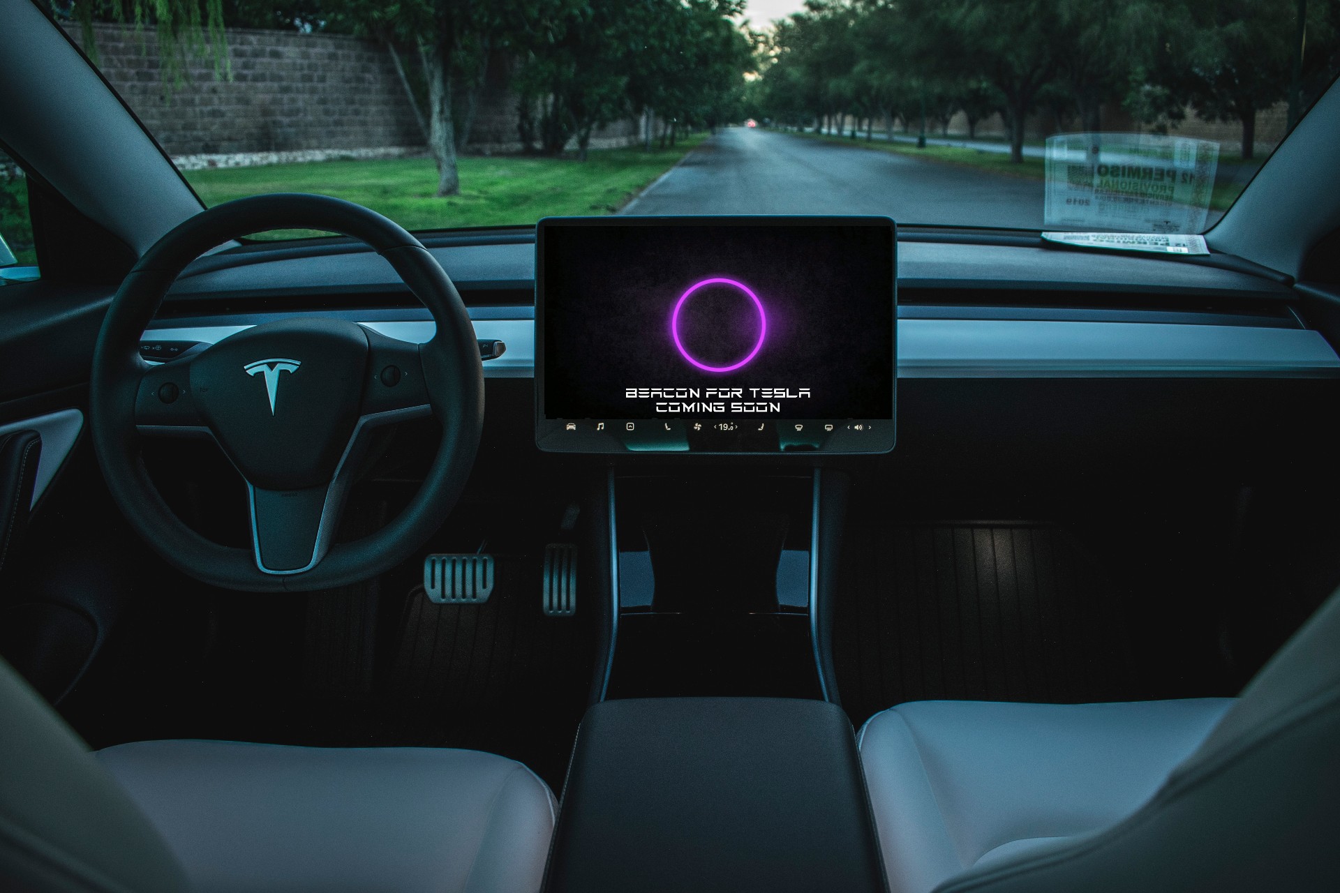 Tesla-in-car-video-conference-call-beacon